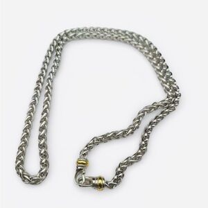 Wheat Two-tone necklace 6mm with Gold Hook36" long